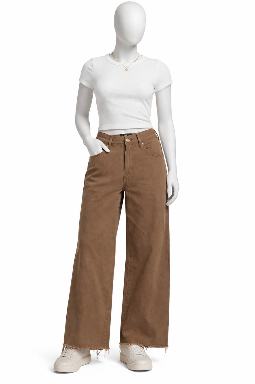 Afends Hemp Organic Cotton Pants 28x23 Brown Wide Leg Raw Hem Streetwear boho
